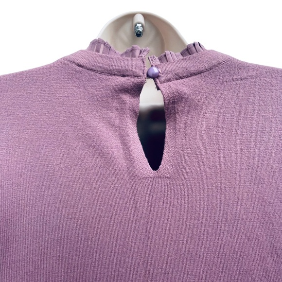 SIONI Anthropologie Sweater Mauve Pink Mock Neck Size Medium long sleeve - Picture 6 of 6